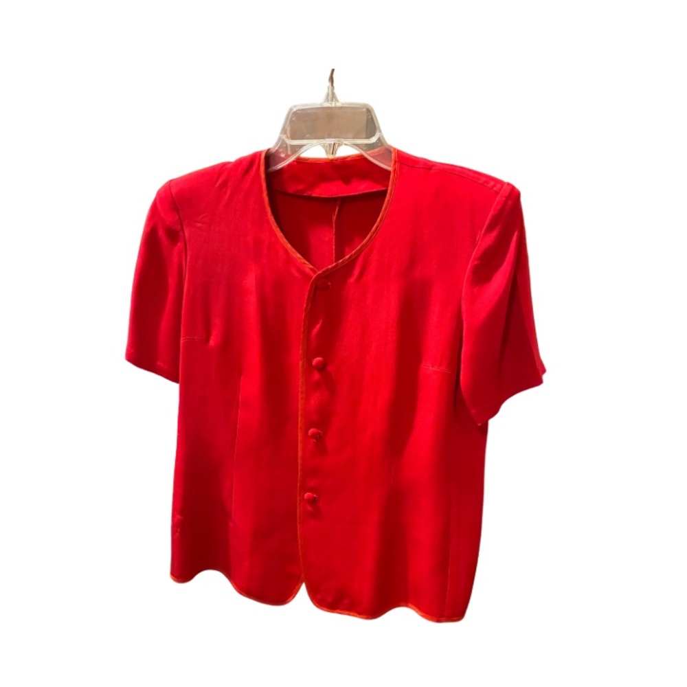 Vintage Women’s Silky Red Short Sleeve Jacket